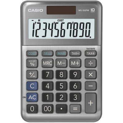 Casio MS-100BM - Calculatrice de bureau - 10 chiffres - panneau solaire, pile
